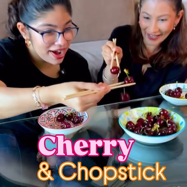 Have you ever played Cherry & Chopstick? 
.
We tried the ultimate challenge with