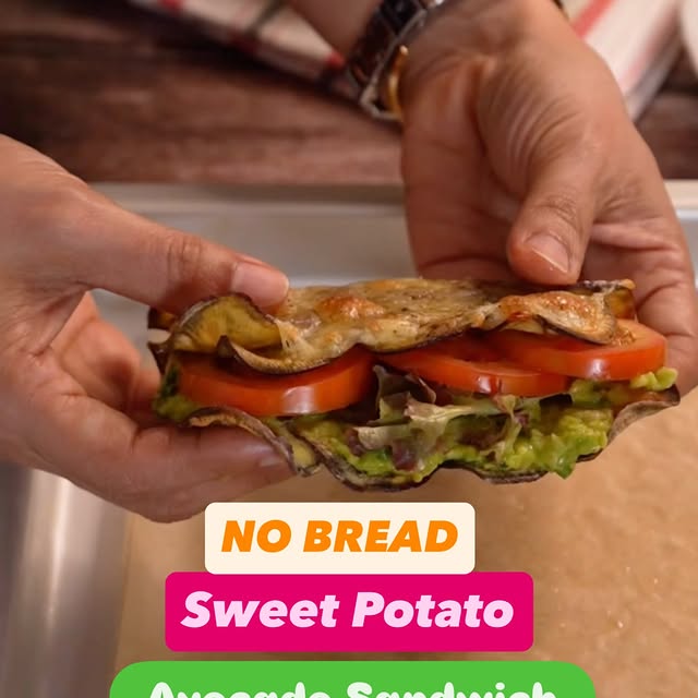 Comment “Protein” for - NO BREAD SWEET POTATO AVOCADO SANDWICH- Recipe via DM
.

